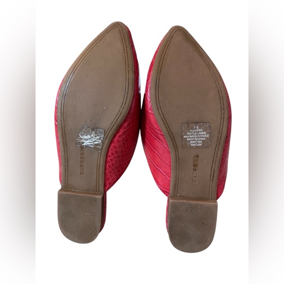Express Red‎ Croc-Embossed Mules Slip On Shoes 7.5 - Picture 6 of 6